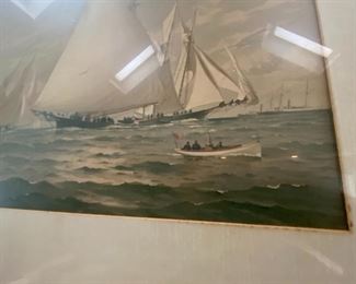 Antique watercolor, believe it is signed just below matting