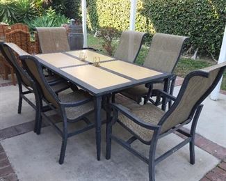 Hampton Bay patio table and chairs. 