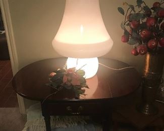 Large all glass pink lamp vintage