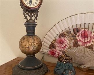 Globe clock, decorative smalls