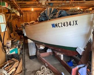 18 ft hand made wooden sailboat 