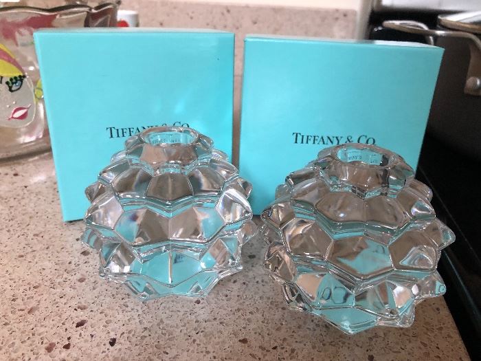 Tiffany & Co crystal candleholders