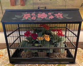 Hand painted bird cage
