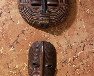 Carved African masks