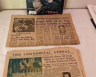 1968 newspapers-Dr. Martin Luther King's death