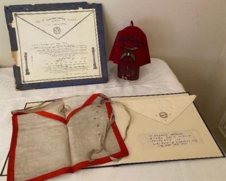 vintage Masonic fez and other