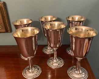6 sterling goblets- Fisher