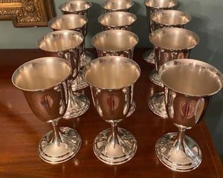 12 sterling S.Kirk & Son goblets