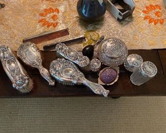 Sterling silver dresser set