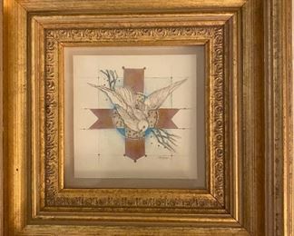 Small painting by Mary Ann Ross. Image is 4" x 4"