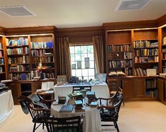 LOTS & LOTS of books, many 1st edition,  Harvard game table chairs, sold                          maritime books and antique instruments 