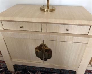 linen covered cabinet
