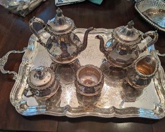 Sterling set . Tray is sliver plate