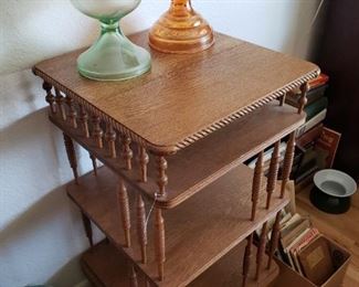 Fabulous Oak Antique Diminutive Revolving Bookcase. 