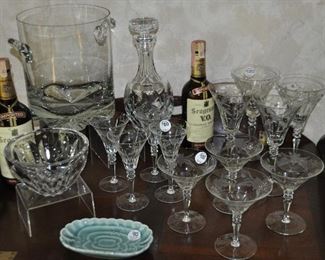 Great Collection of Vintage Etched Crystal Stemware Available in Three Sizes