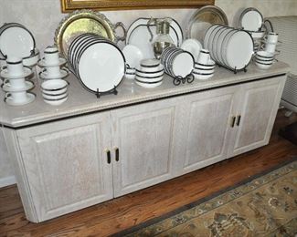 Fantastic Matching Henredon Charisma Side Board/Server. One Side Opens to 4 drawers and the Other Side Opens to 2 Shelves, 79.5"w x 30"h x 19"d