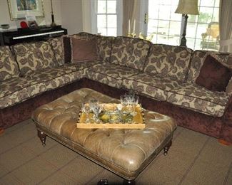 Wonderful Flexsteel 2 Piece Sectional Sofa Upholstered in Great Robert Allen Paisley Fabric, in Pristine Condition! Toss Pillows Included. Each Piece is 84" x 32"h x 36"d
