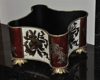 Large Crackled Painted Planter