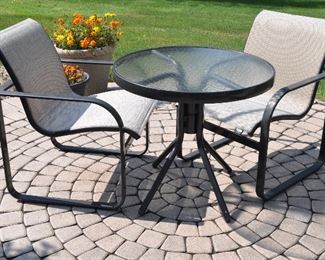 3pc. Set of Vintage Brown Jordan Bistro Table and 2 Chairs