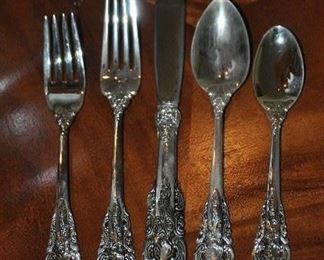 Stunning Baroque by Godinger Silver-plate Flatware, Service for 12, Five Piece Place setting ( Two Sets Available)