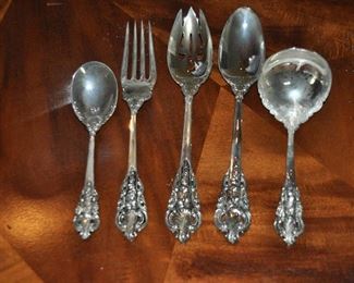 Five Serving Pieces Included in the Set of Baroque by Godinger Silver-Plate flatware
