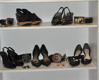 Women's Shoes (Mostly Size 7-7.5), Belts and Accessories