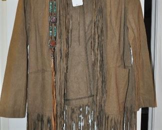 A Suede Jacket with Fringe by Boston Proper, Size 8