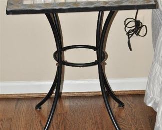 24" Square Mosaic Bistro Wrought Iron Table