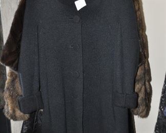 Fantastic Rochas, Paris, Black Wool Coat, Size.38