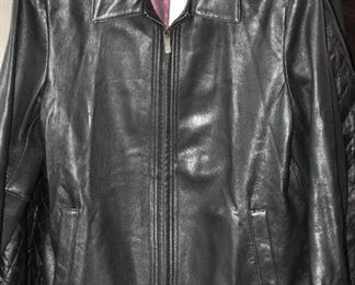 Black Leather Jacket, Couture by J.Park, Size Medium