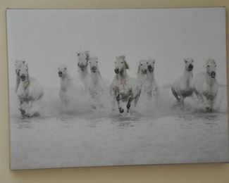 Running Horses Print of Canvas, 27.5" x 19.5"