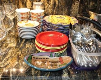 DISH WARE, FLATWARE SET