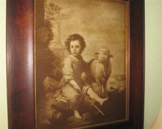 Antique picture and frame.