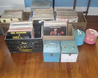 Variety of 45's and 78 records.