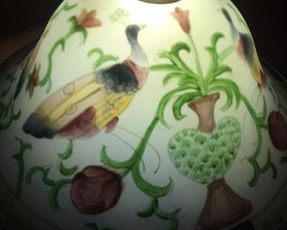 Painted shade for Tiffany style lamp