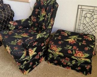 Upholstered chair & ottoman