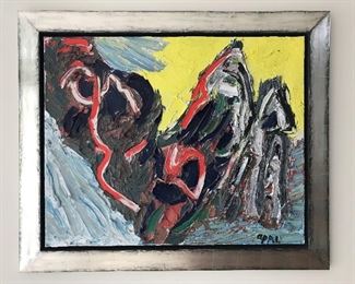 Karel Appel - Personage in Landscape 1991 (Oil on canvas)= Entertaining offers greater than $11k. Asking $30,000