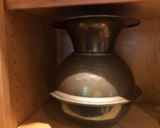 Reproduction brass RR spitoon. Santa Fe Railroad