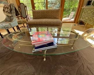 Glass top coffee table