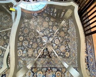 Contemporary glass top amd metal tables