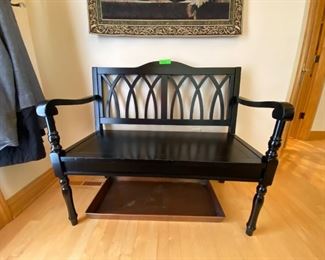 Ebonized hall bench