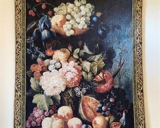 Machine woven tapestry