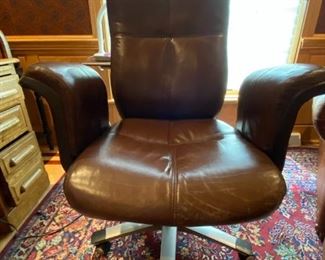 Sharper Image leather upholstered office chair