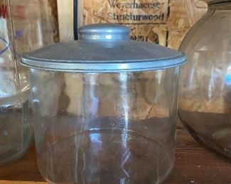 Old Glass Store Jar with B&B Aluminum Lid