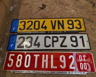 Vintage French License Plates