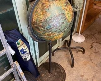 Old Globe on Metal Stand
