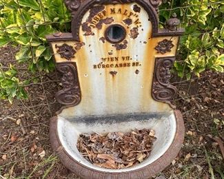Early Ornate Cast Iron Fountain Piece