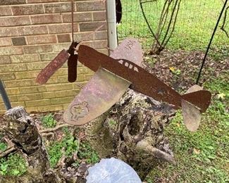 Neat WW2 Outdoor Metal Fighter Plane Art 