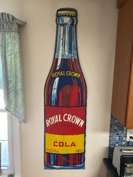 Original Embossed Royal Crown Cola Bottle Sign