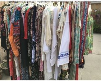Lots of super rad indian cotton tops, dresses, wrap skirts and kaftans,